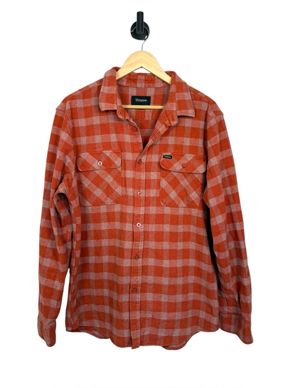 Brixton Bowery Flannel Relaxed Fit Shirt Red Henna Plaid XL